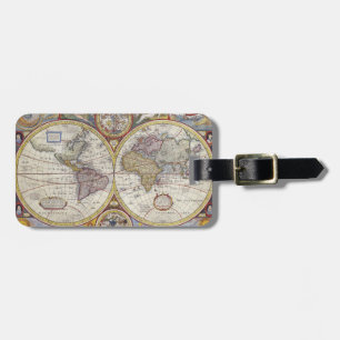 Étiquette À Bagage Carte de Vieux Monde