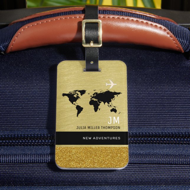 Étiquette À Bagage Carte de voyage Gold Classy International Adventur (Insitu Rectoal 2)
