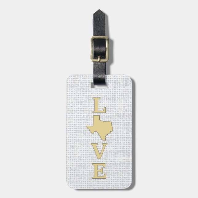 Étiquette À Bagage Carte d'état LOVE Texas (Devant Vertical)