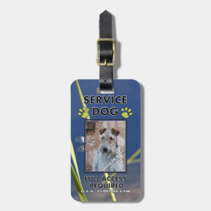 Étiquette À Bagage Carte d'identité à photo verte de chien de service