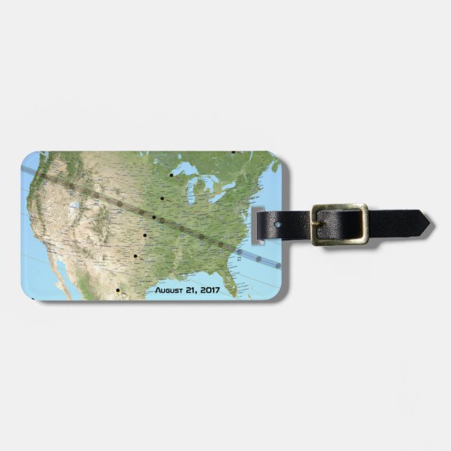 Étiquette À Bagage Carte du chemin d'Eclipse solaire 2017 (Devant horizontal)