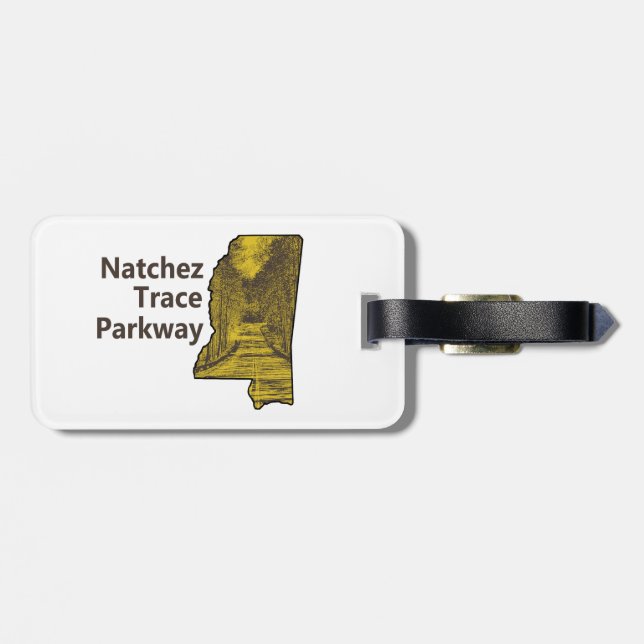 Étiquette À Bagage Carte du Mississippi Natchez Trace Parkway (Dos horizontal)