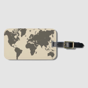 Étiquette À Bagage Carte du monde