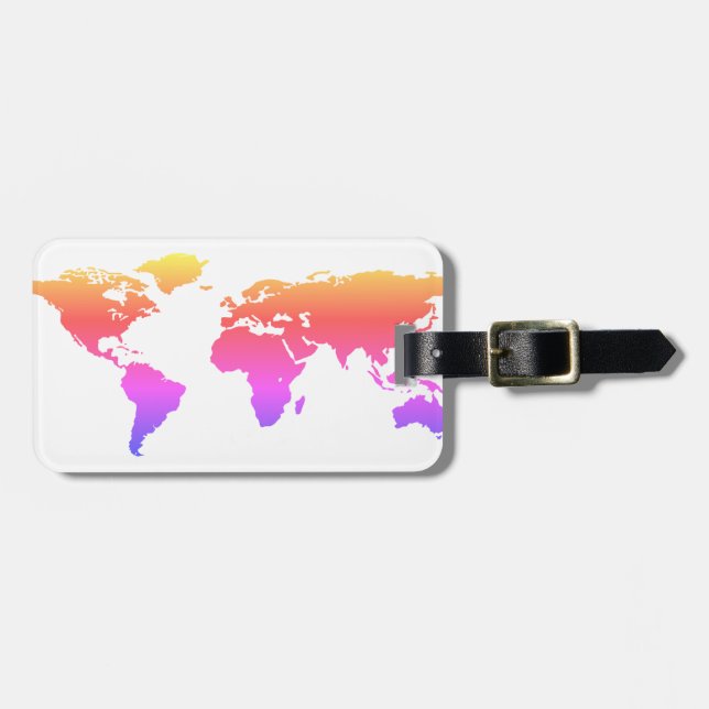 Étiquette À Bagage Carte du monde (Devant horizontal)