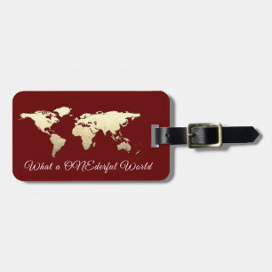Étiquette À Bagage Carte du monde Adresse quel ONEderful Gold Bourgog