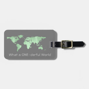 Étiquette À Bagage Carte du monde Adresse quel un monstre mondain gri