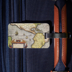 Étiquette À Bagage Carte du monde antique des Amériques par Abraham O