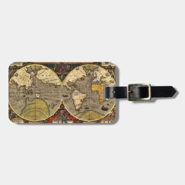 Étiquette À Bagage Carte du monde antique n°2 (Devant horizontal)