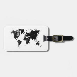 Étiquette À Bagage Carte du monde d'aquarelle
