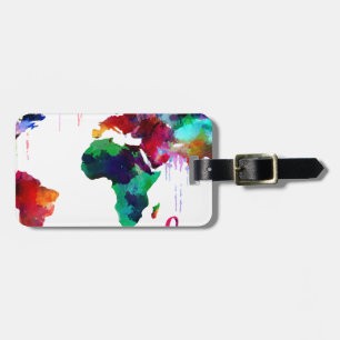 Étiquette À Bagage Carte du monde d'envie de voyager d'aquarelle