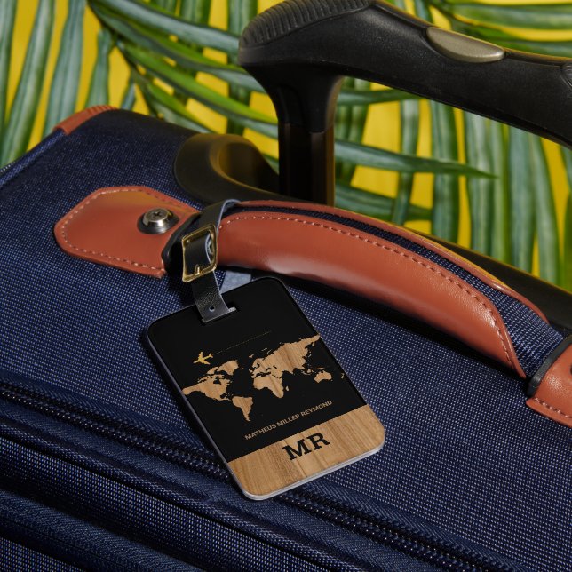 Étiquette À Bagage Carte du monde Identificateur de voyage internatio (Insitu Rectoal 1)
