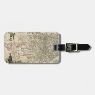 Étiquette À Bagage Carte du Texas aux frontières du comté