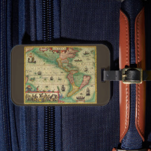 Étiquette À Bagage Carte du Vieux Monde antique des Amériques par Hon
