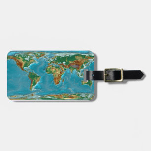 Étiquette À Bagage Carte géographique du monde