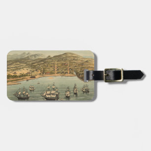 Étiquette À Bagage Carte imagée vintage de San Francisco (1884)
