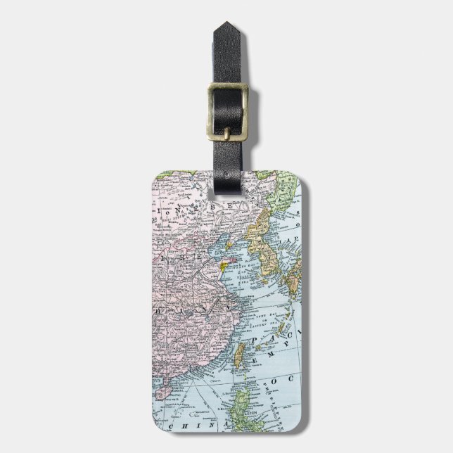 ÉTIQUETTE À BAGAGE CARTE : L'ASIE DE L'EST, 1907 (Devant Vertical)