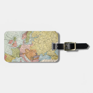 ÉTIQUETTE À BAGAGE CARTE : L'EUROPE, 1885