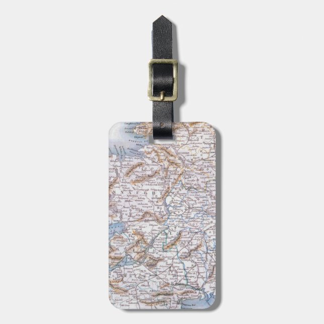 Étiquette À Bagage Carte : L'Irlande, 1851 (Devant Vertical)