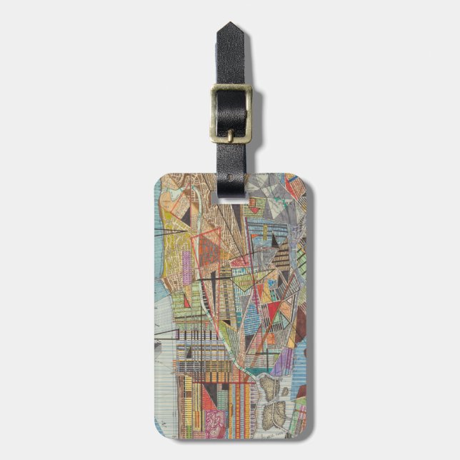 Étiquette À Bagage Carte moderne de New York I (Devant Vertical)