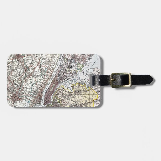 Étiquette À Bagage Carte : New York-area, 1906 (Devant horizontal)