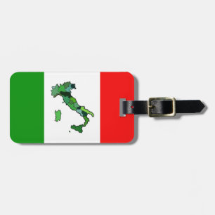 Étiquette À Bagage Carte personnalisée de l'Italie et du drapeau