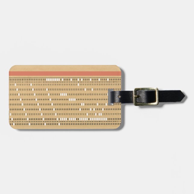 Étiquette À Bagage Carte poinçonnée personnalisable (Devant horizontal)