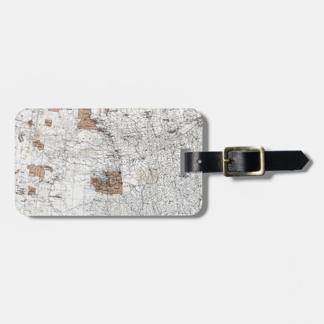 ÉTIQUETTE À BAGAGE CARTE : RÉSERVES, 1888 (Devant horizontal)