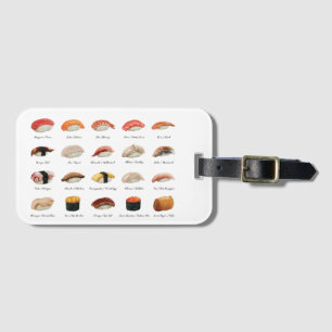 Étiquette À Bagage Carte Sushi Aquarelle
