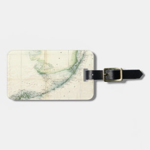 Étiquette À Bagage Carte vintage des clés de la Floride (1859)