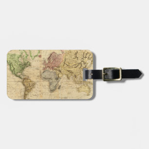Étiquette À Bagage Carte vintage du monde (1831)