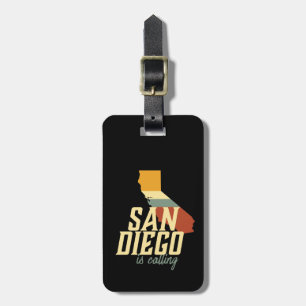Étiquette À Bagage Carte vintage Retro San Diego California USA City 