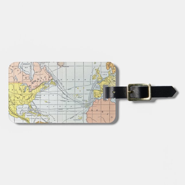 ÉTIQUETTE À BAGAGE CARTE : VOYAGES ATLANTIQUES (Devant horizontal)