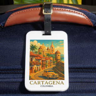 Étiquette À Bagage Carthagène vintage Colombie Art rétro