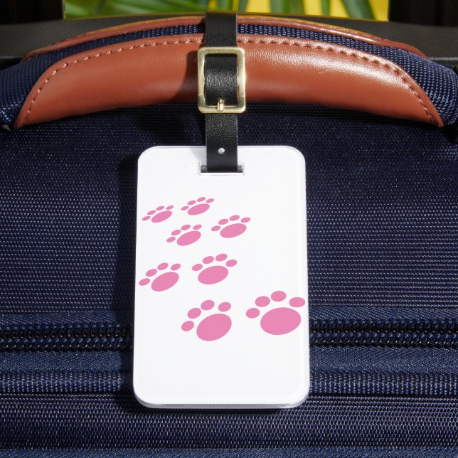 Étiquette À Bagage Cartoon rose mignon Pet Paw Trail (Insitu Rectoal 2)