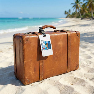 Étiquette À Bagage Cartoon Steamship sur Ocean Waves Art nautique