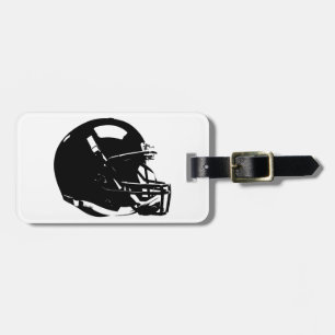 Étiquette À Bagage Casque noir blanc Pop Art Football