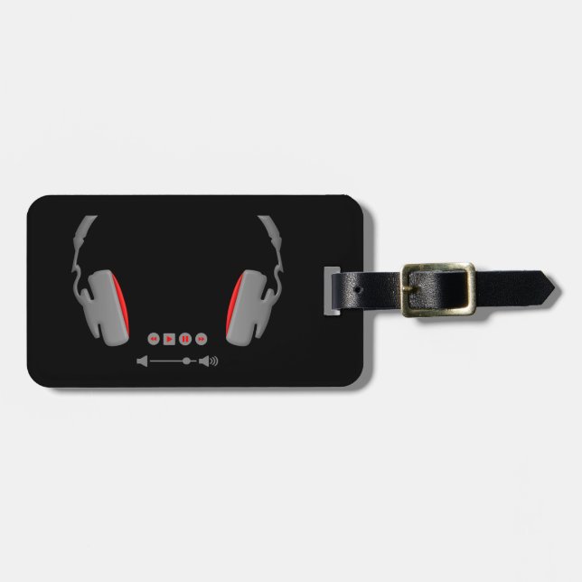 Étiquette À Bagage Casques avec boutons de contrôle du volume des méd (Devant horizontal)