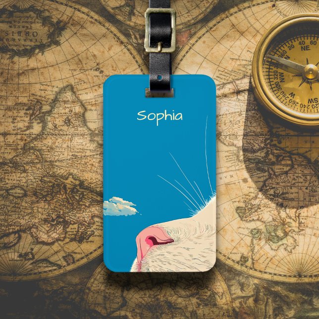 Étiquette À Bagage Cat and Cloud (Créateur téléchargé)