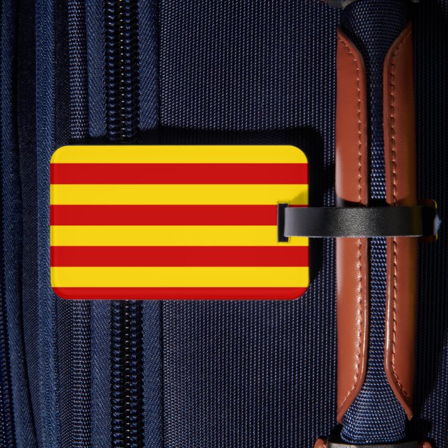 Étiquette À Bagage Catalogne Drapeau & Catalan - La Senyera /travel (Verso Insitu 2)