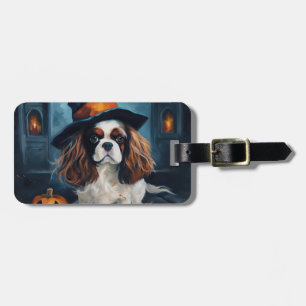 Étiquette À Bagage Cavalier King Citrouilles Halloween effrayant