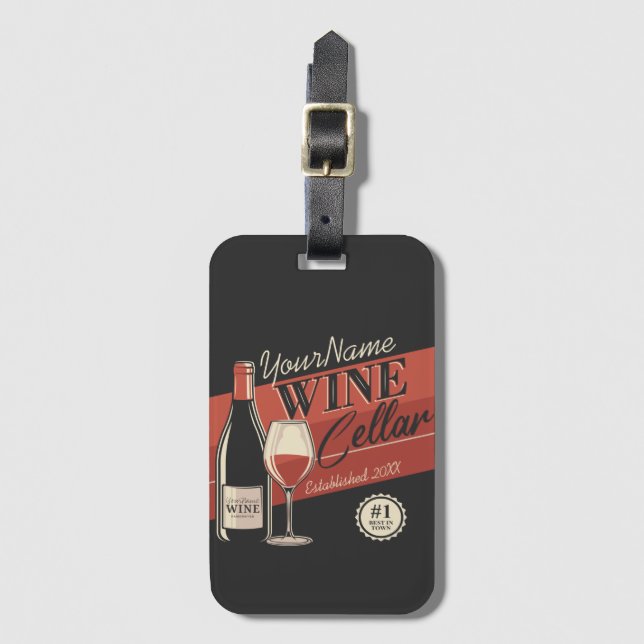 Étiquette À Bagage Cave à vin personnalisée Bouteille Salle de dégust (Devant Vertical)