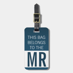 Étiquette À Bagage Ce sac appartient à MR en bleu
