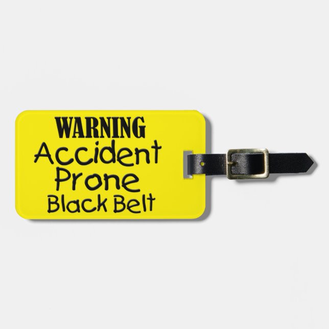 Étiquette À Bagage Ceinture noire à risque d'accident (Devant horizontal)