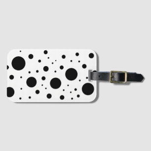 Étiquette À Bagage Cercle Abstrait minimaliste noir blanc moderne