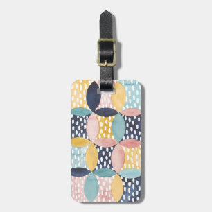 Étiquette À Bagage Cercles géométriques d'aquarelle