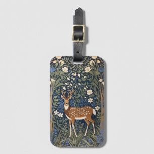 Étiquette À Bagage Cerf Dans La Forêt Bluebell William Morris Inspiré