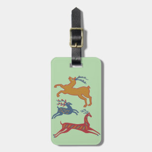 Étiquette À Bagage Cerf d'art populaire américain vintage couleur per