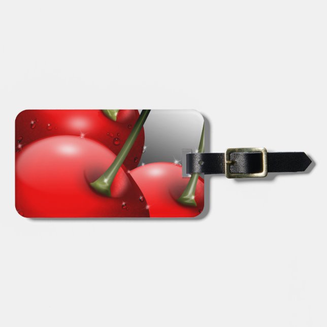 Étiquette À Bagage Cerises avec gouttes de ragoût (Devant horizontal)