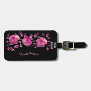 Étiquette À Bagage Cerisiers métalliques roses brillants