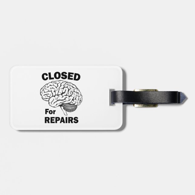 Étiquette À Bagage Cerveau Fermé Pour Réparations (Dos horizontal)